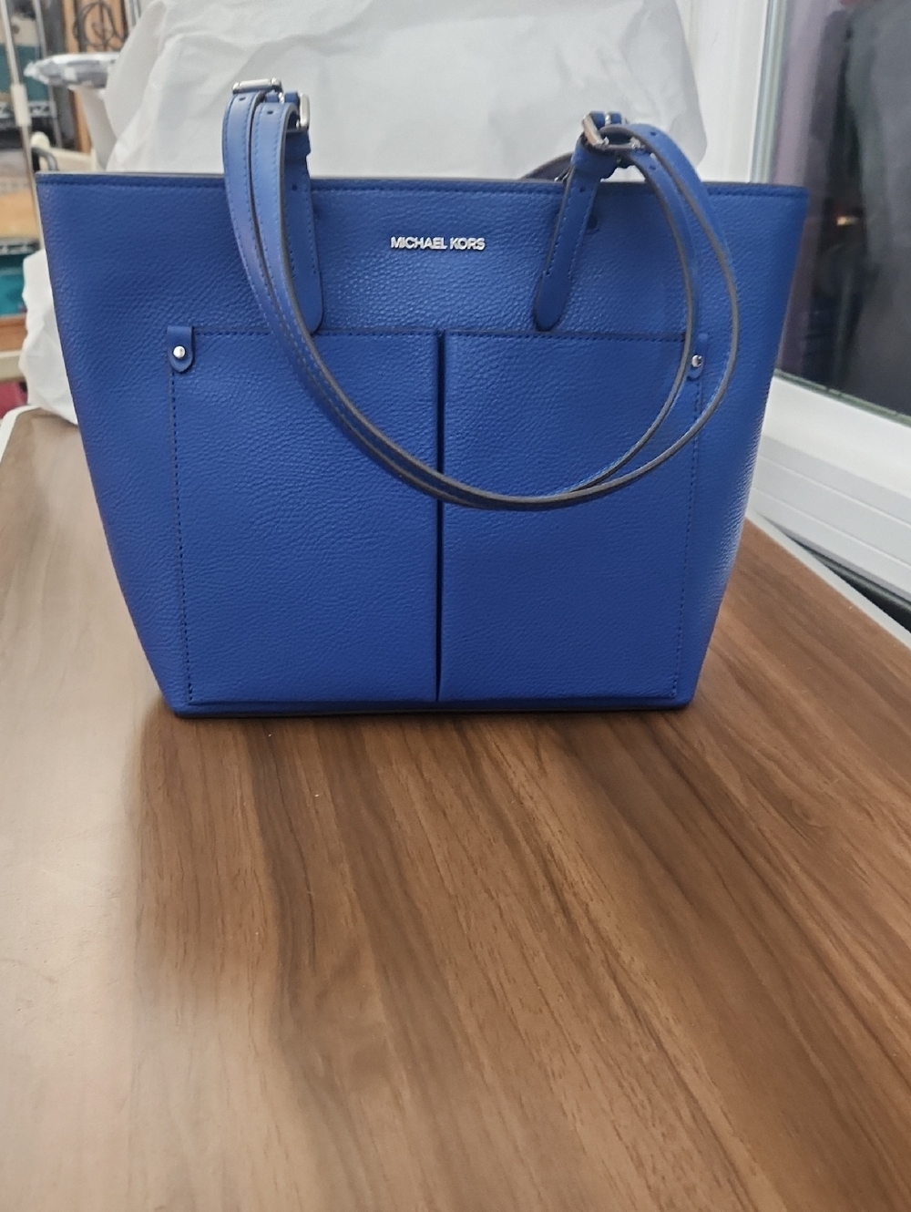 Michael Kors Blue Jet Set Tote with Front Pockets New With Tags NWT MK